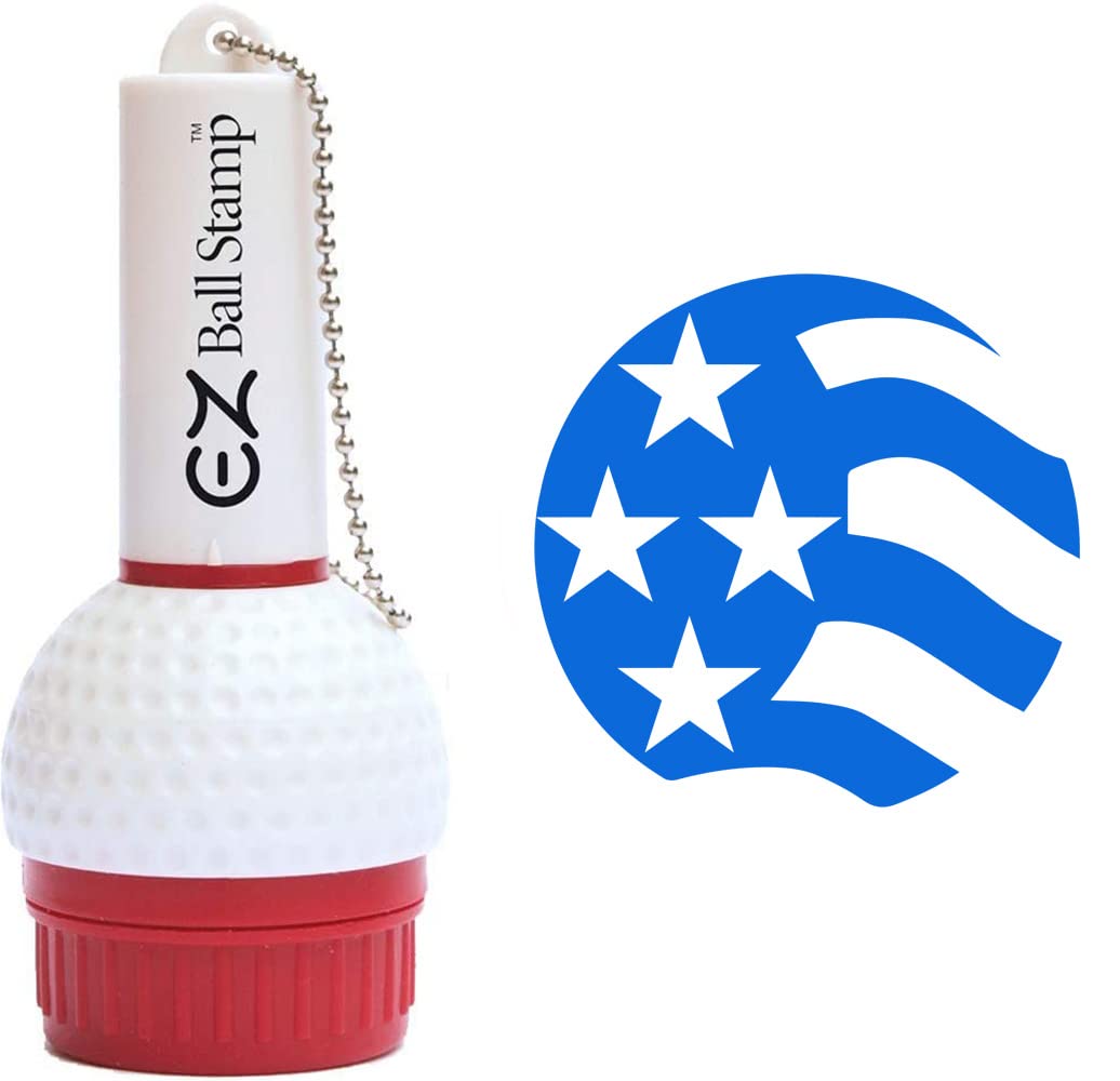 SwiftMark Golf Ball Stamper - Quick Dry, Smear-Free Ink (Patriotic Blue)