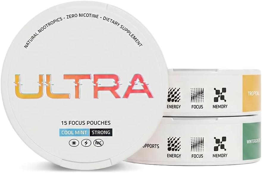 Ultra Focus Pouches (Variety Pack, 3 Cans) Nicotine and Caffeine Free