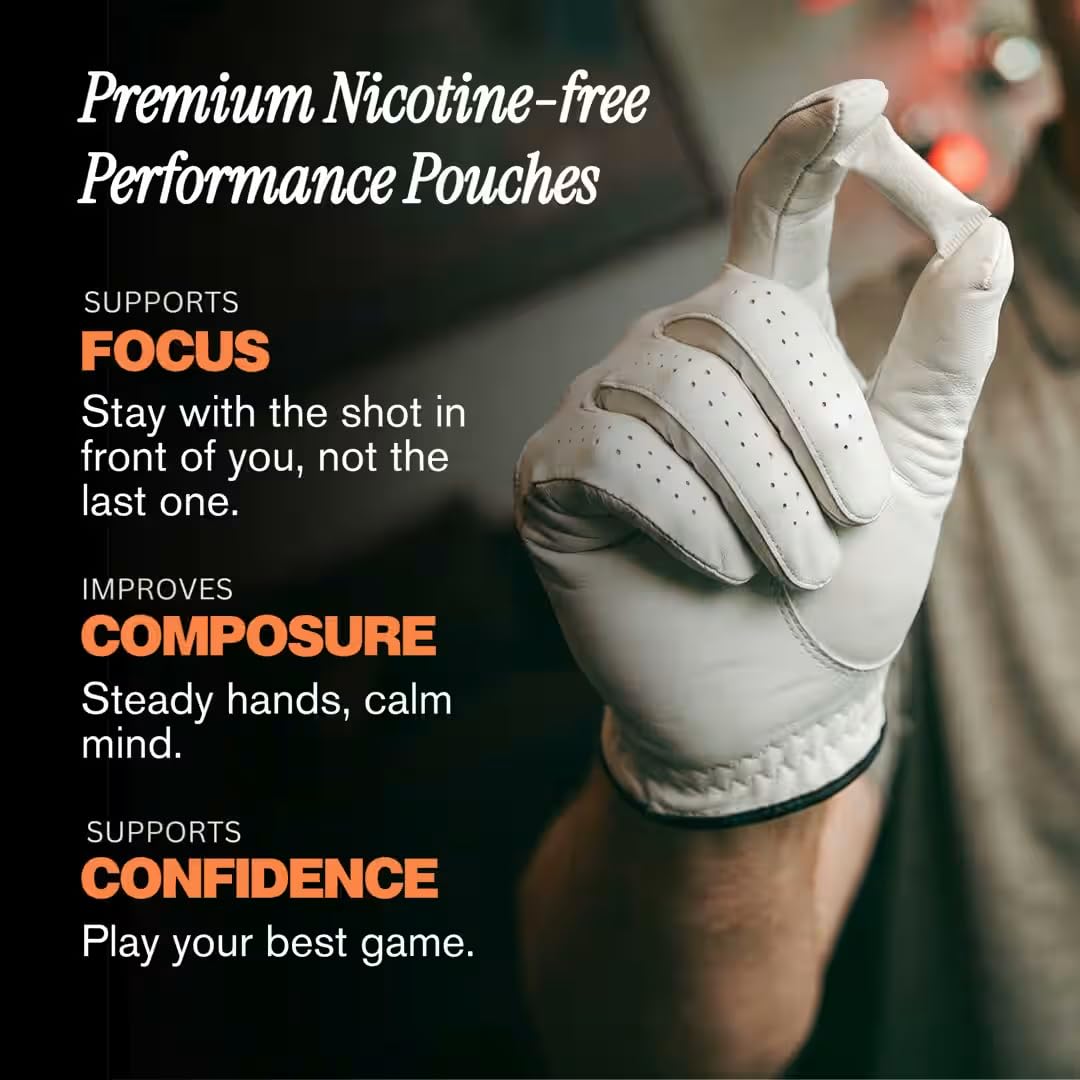 Yippy for the Course Nootropic Pouches - Caffeine-Free Golf Focus Pouches with L-Theanine, L-Tyrosine, Rhodiola & Ashwagandha - No Nicotine, No Tobacco - 5 Pack (Transfusion)