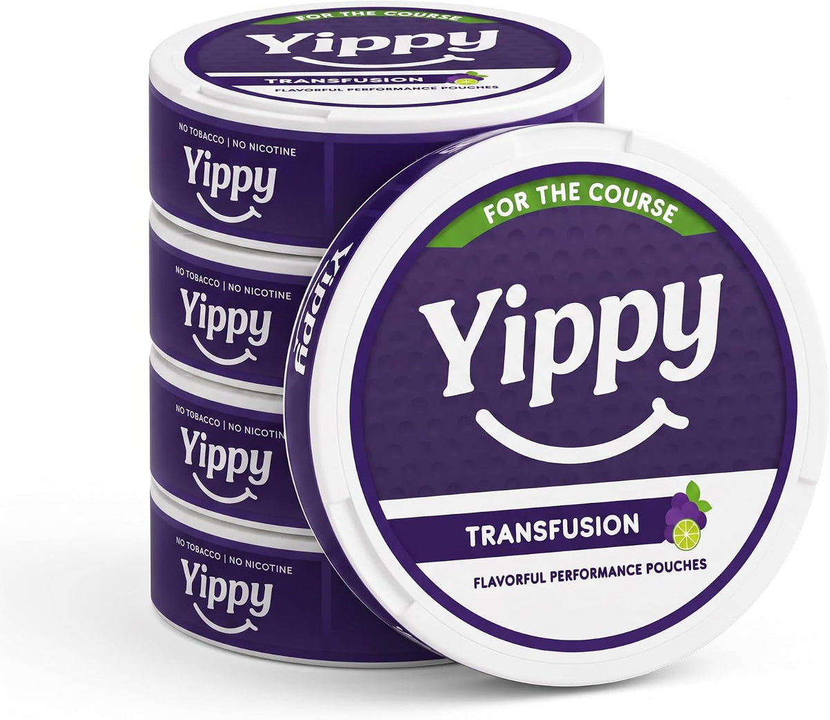 Yippy for the Course Nootropic Pouches - Caffeine-Free Golf Focus Pouches with L-Theanine, L-Tyrosine, Rhodiola & Ashwagandha - No Nicotine, No Tobacco - 5 Pack (Transfusion)