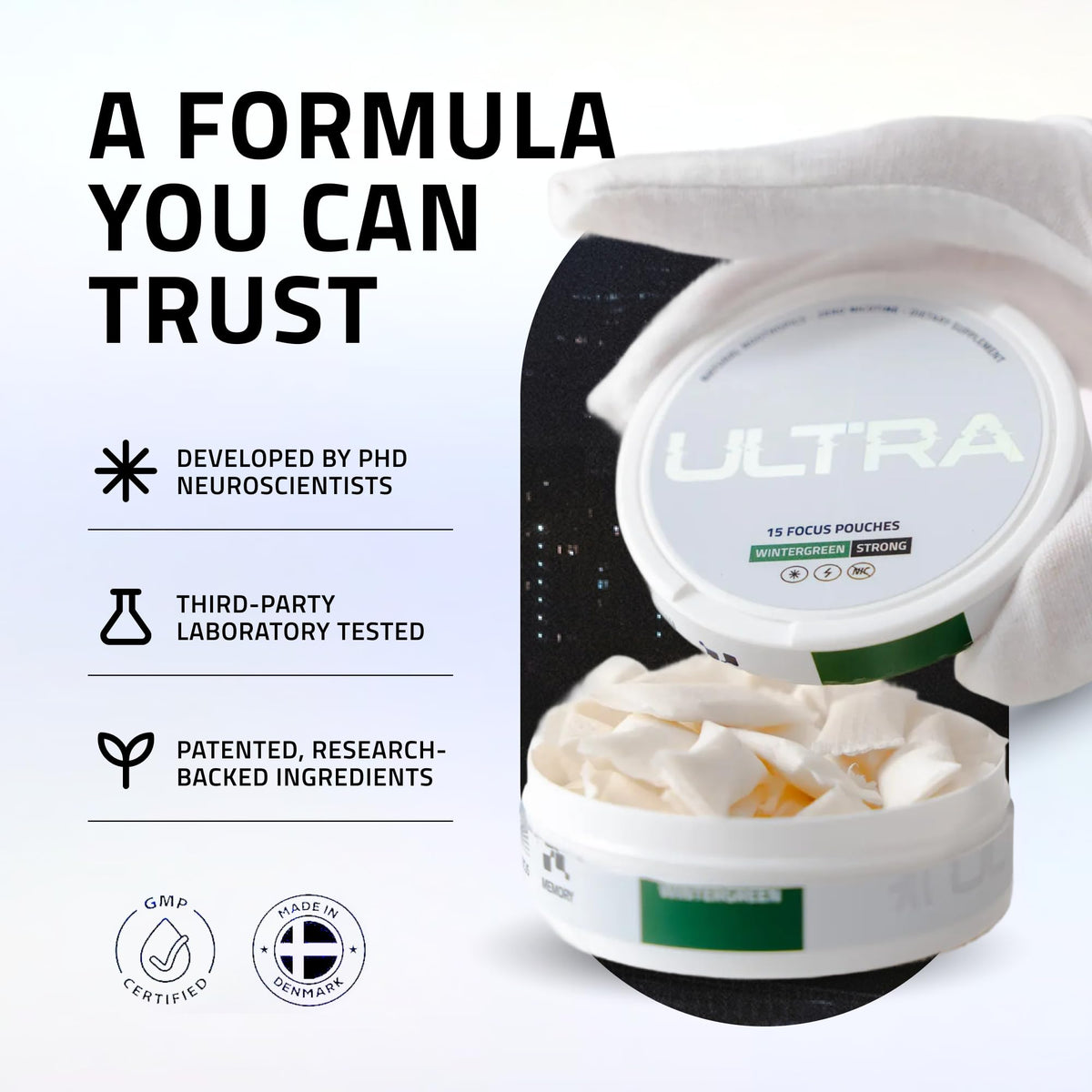 Ultra Focus Pouches (Variety Pack, 3 Cans) Nicotine and Caffeine Free